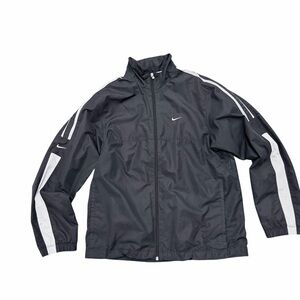 Nike Black Full Zip Track Jacket Windbreaker Y2K